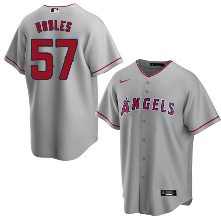 Nike Men #57 Hansel Robles Los Angeles Angels Baseball Jerseys Sale-Gray